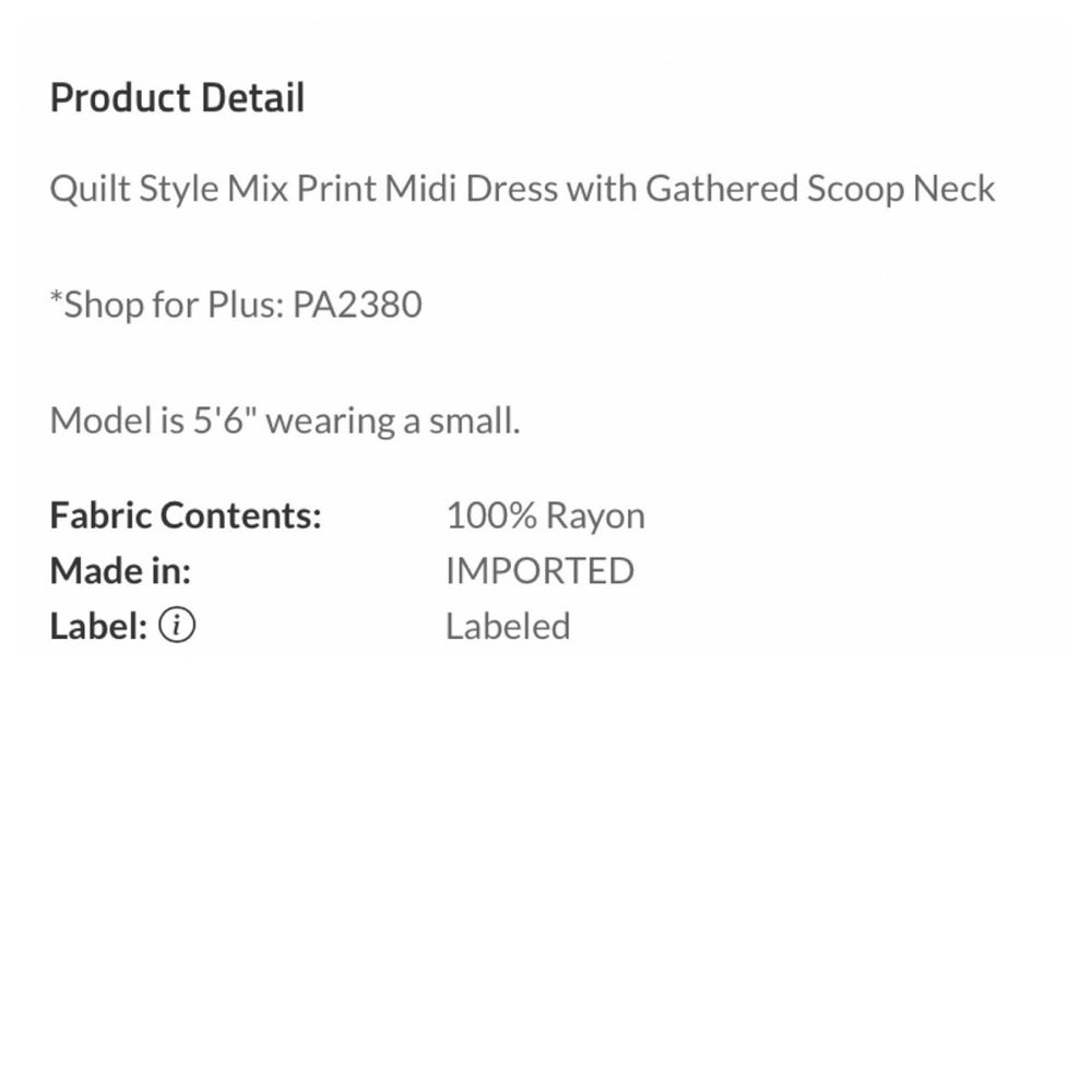 $20 start 195 LAST ONE 💜💜Quilt Style Mix Print Midi Dress - Picture 4 of 5